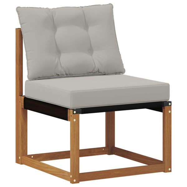 vidaXL Outdoor-Sofagarnitur mit Kissen 6 pcs Nat&uuml;rlich und Hellgrau