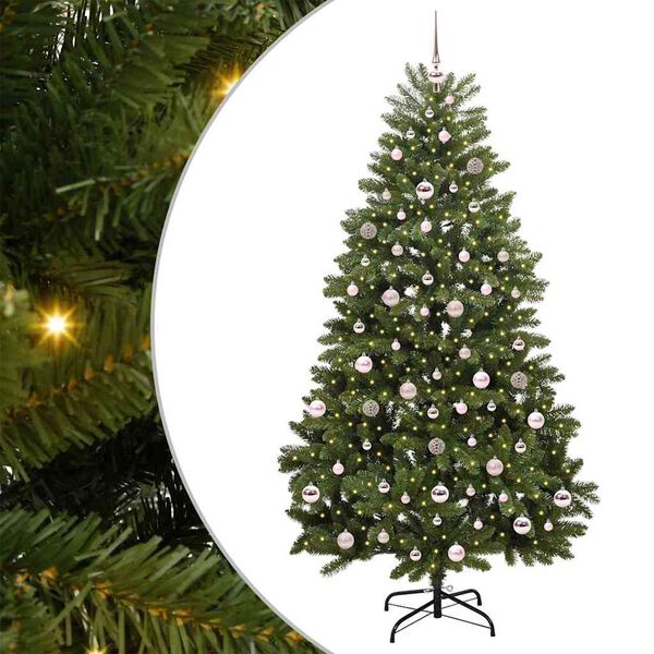 vidaXL K&uuml;nstlicher Weihnachtsbaum Gr&uuml;n 210 cm PVC und Metall