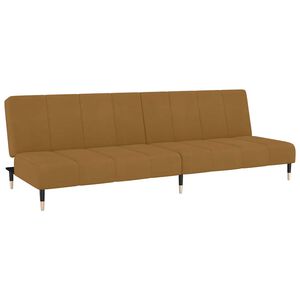 vidaXL Schlafsofa 2-Sitzer Braun Samt