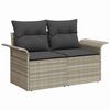 vidaXL Gartensofa-set mit Kissen 6 pcs Hellgrau Poly-Rattan