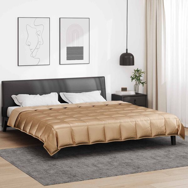 vidaXL Sommerdecke Gold 220 x 240 cm Satin und Mikrofaser