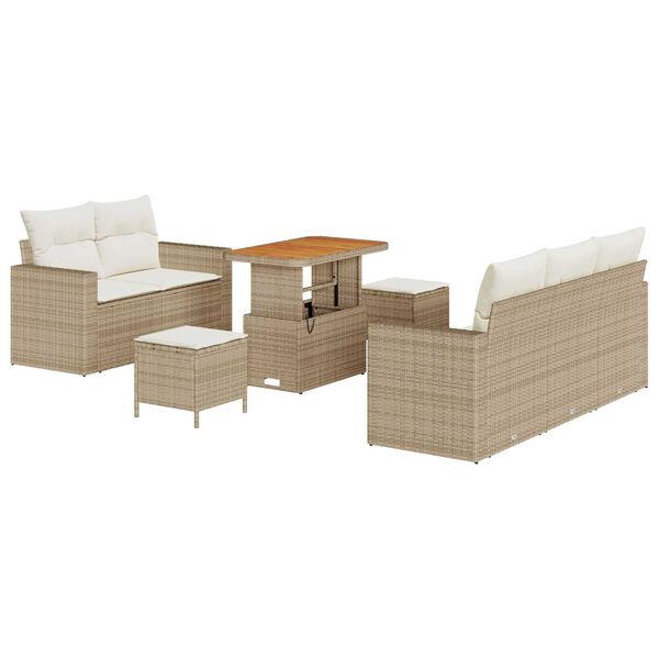vidaXL Garten-Sofa-Set 8 pcs Beige Poly-Rattan