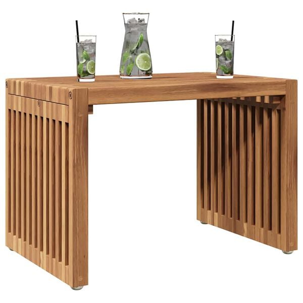 vidaXL Garten-Beistelltisch Braun 50 x 32,5 x 35 cm Massivholz Teak