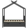 vidaXL Kinderbett mit Schublade Dunkelgrau Massivholz Kiefer 70x140 cm