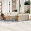 vidaXL 11-tlg. Garten-Sofagarnitur mit Kissen Beige Poly Rattan
