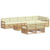 vidaXL Outdoor-Sofagarnitur 9 stk. Wei&szlig; und Creme Polyester