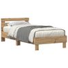 vidaXL Bettrahmen mit LED Artisan-Eiche 75 x 190 cm Holzwerkstoff