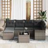 vidaXL Gartensofa-set mit Kissen 7 pcs Grau Poly-Rattan