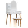 vidaXL Schminktisch-Set FAUSKE 4 stk. Wei&szlig; 76 x 50 x 143 cm