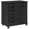 vidaXL Rollschrank Schwarz 63,5 x 39 x 65,5 cm Massivholz Kiefer