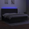 vidaXL Boxspringbett mit Matratze & LED Schwarz 200x200 cm Stoff