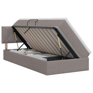 vidaXL Aufbewahrungsbett mit Matratze Taupe 90 x 200 cm Samt