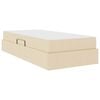 vidaXL Aufbewahrungsbett mit Matratze Creme 90 x 190 cm Polyester