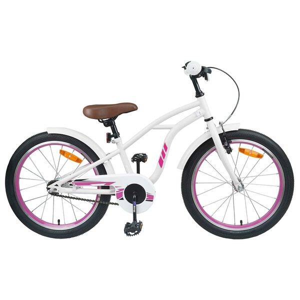 vidaXL Kinderfahrrad 18 Zoll f&uuml;r 5-7 Jahre alt Wei&szlig;
