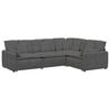 vidaXL Modulares Sofa mit Kissen Cordstoff Dunkelgrau