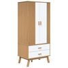 vidaXL Kleiderschrank OLDEN Wei&szlig; Braun 76,5x53x172cm Massivholz Kiefer