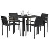 vidaXL Gartenm&ouml;bel Set 5 pcs Schwarz und Anthrazit 80 x 80 x 73 cm