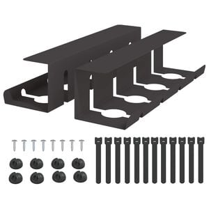 vidaXL Unter dem Schreibtisch Kabelmanagement Tray 2 Stk. Schwarz