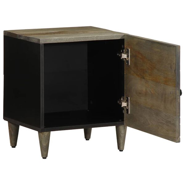 vidaXL Nachttische 2 St&uuml;ck Hellgrau 40x33x46 cm Massivholz Mango