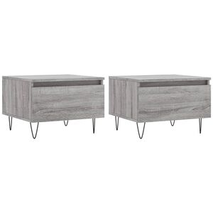vidaXL Couchtische 2 Stk. Grau Sonoma 50x46x35 cm Holzwerkstoff