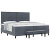 vidaXL Boxspringbett mit Kopfteil Dunkelgrau 200 x 200 cm Samt
