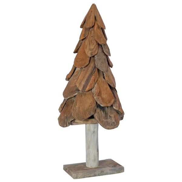 vidaXL Weihnachtsbaum mit St&auml;nder Braun 90 cm Massivholz Teak