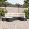 vidaXL Gartensofa-set mit Kissen 6 pcs Schwarz Poly-Rattan