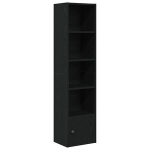 vidaXL B&uuml;cherregal Schwarz Eichen-Optik 31x24x127 cm Holzwerkstoff