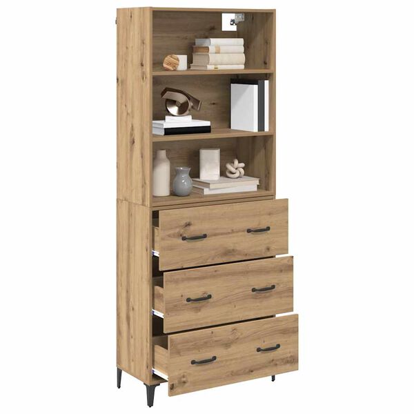vidaXL Highboard Artisan-Eiche 69,5 x 34 x 180 cm Holzwerkstoff