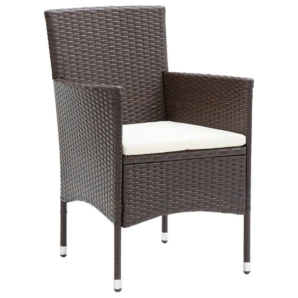 vidaXL Garten-Essst&uuml;hle 2 Stk. Poly Rattan Braun