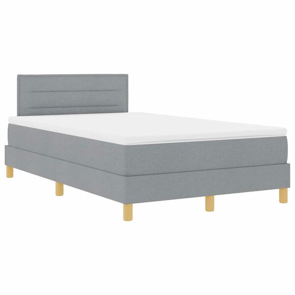 vidaXL Boxspringbett mit Matratze Hellgrau 120 x 190 cm Stoff