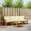 vidaXL Outdoor-Sofagarnitur 5 pcs Natur und Creme Massivholz Akazie