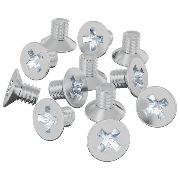 vidaXL Senkkopfschrauben 12 pcs Silber M4 x 6 mm Eisen