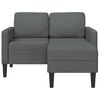 vidaXL 2-Sitzer-Sofa mit Chaiselongue L-f&ouml;rmig Dunkelgrau 125 cm Stoff