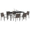 vidaXL Garten Essgruppe 7 pcs Braun Poly Rattan