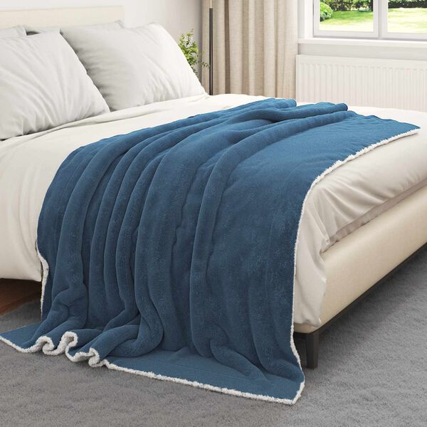 vidaXL &Uuml;berwurfdecke Marineblau 150 x 200 cm Fleece