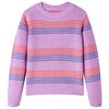 Kinderpullover mit Streifen Gestrickt Lila und Rosa 140