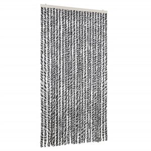vidaXL Fliegenvorhang Grau, Schwarz und Wei&szlig; 100x200 cm Chenille