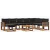 vidaXL Outdoor-Sofagarnitur mit Kissen 9 pcs Nat&uuml;rlich und Schwarz