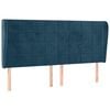 vidaXL Kopfteil mit Ohren Dunkelblau 203x23x118/128 cm Samt