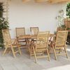 vidaXL Garten Essgruppe 7 pcs Braun Massivholz Teak