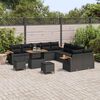 vidaXL Gartensofa-set mit Kissen 17 pcs Schwarz Poly-Rattan
