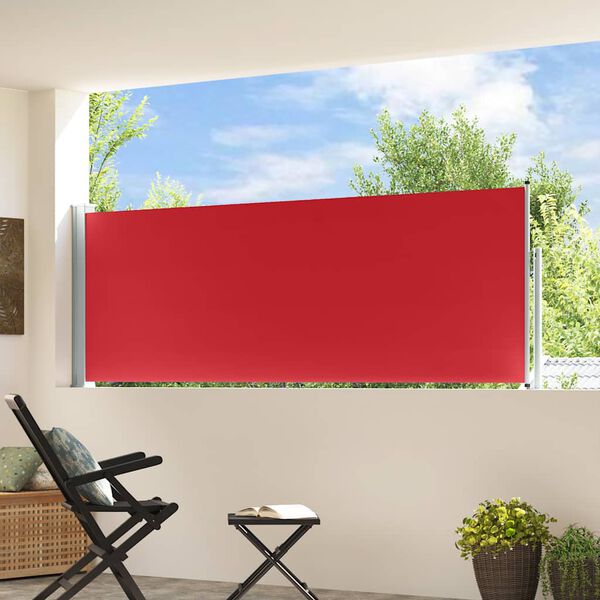 vidaXL Ausziehbare Seitenmarkise 100x300 cm Rot