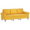vidaXL 3-Sitzer-Sofa mit Hocker Hellgelb 180 cm Samt