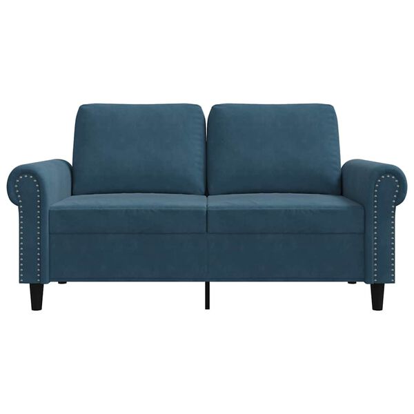 vidaXL 2-Sitzer-Sofa Blau 120 cm Samt