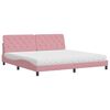 vidaXL Bett mit Matratze Rosa 200x200 cm Samt