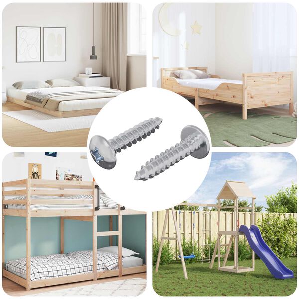 vidaXL Holzschrauben 2 pcs Silber M4 x 20 mm Stahl