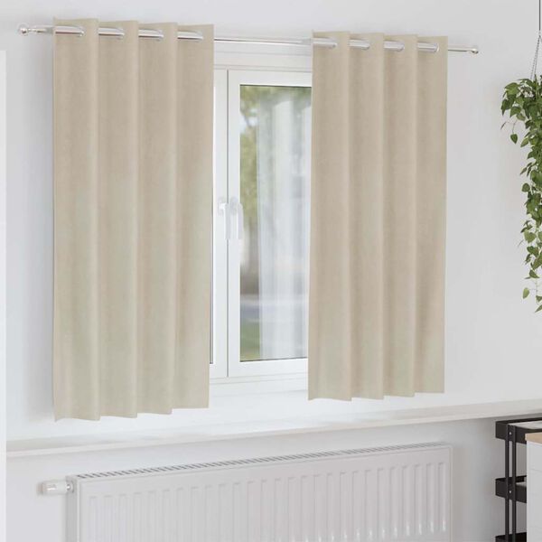 vidaXL Verdunkelungsvorhänge 2 pcs Creme 140 x 175 cm Samt