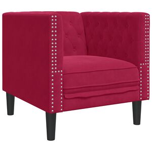 vidaXL Chesterfield-Sessel Weinrot Samt