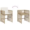 vidaXL 9-tlg. Garten-Essgruppe mit Kissen Beige Poly Rattan